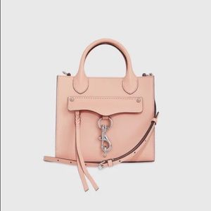 Rebecca Minkoff Leather Mini Tote Crossbody, Color Rosewood